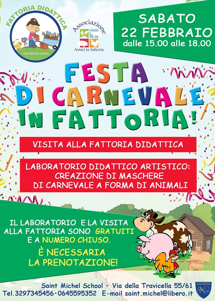 festa di carnevale bambini roma fattoria didattica