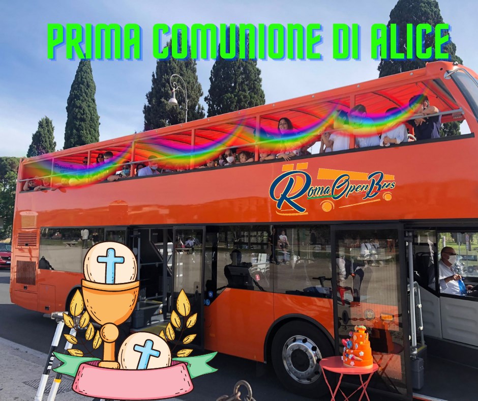 feste per bambini a roma sugli open bus prima comunione festa di fine anno