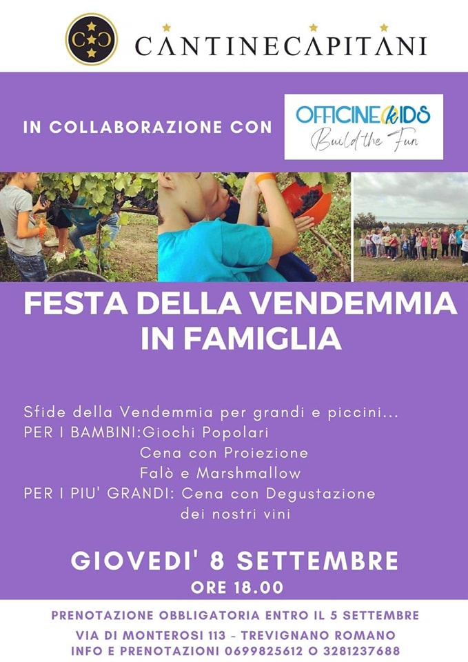 vendemmia con i bambini roma lazio