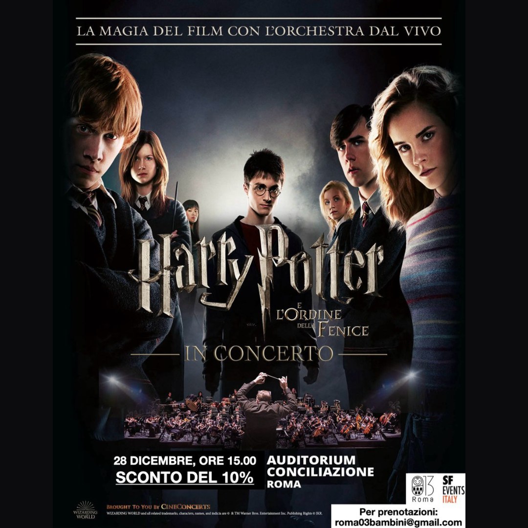 harry potter proiezione con concerto dal vivo a Roma