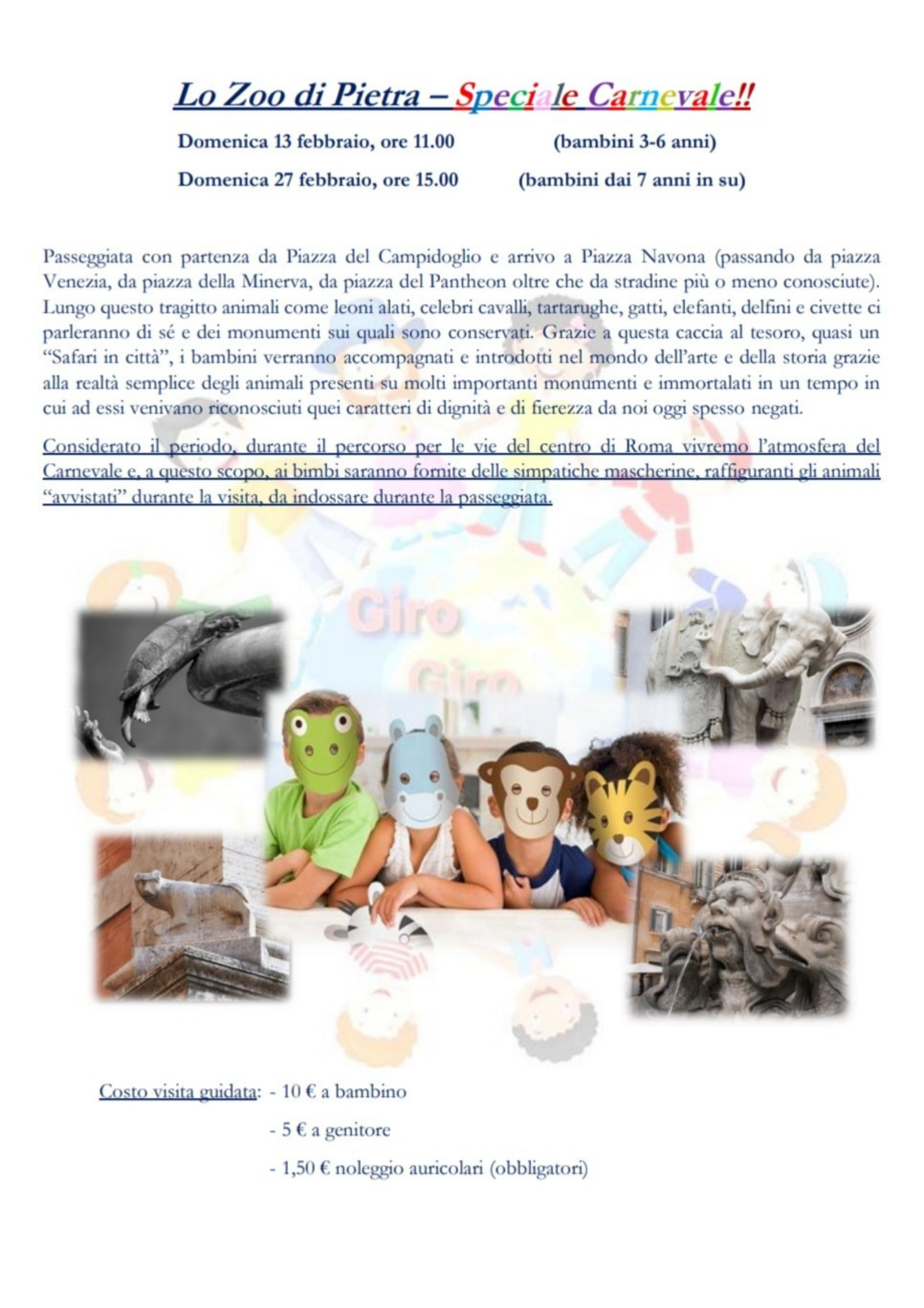 eventi carnevale per bambini a roma