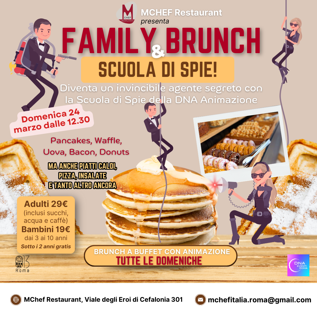 BRUNCH PER FAMIGLIE CON BAMBINI A ROMA DOMENICA PRANZO ANIMAZIONE