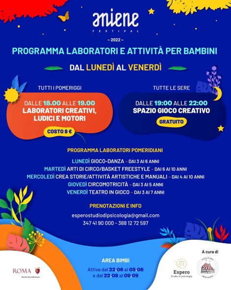 eventi per bambini estate romana 2022