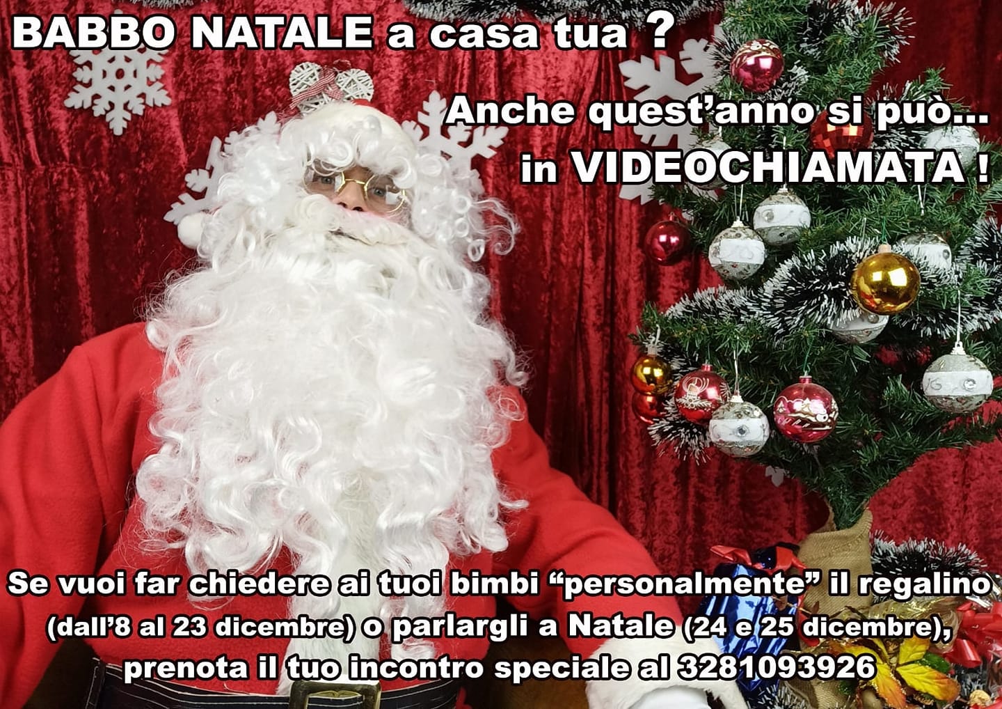 babbo natale a casa tua in videochiamata bambini