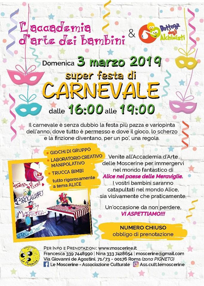 carnevale le moscerine romabambini pigneto alice nel paese delle meraviglie