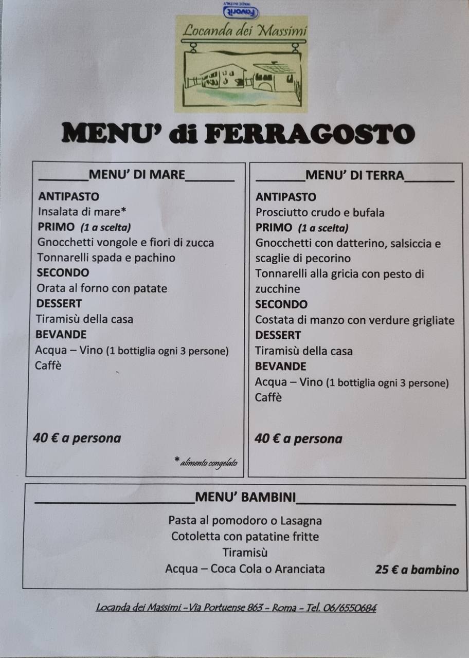 ferragosto a roma con i bambini ristorante area giochi locanda dei massimi portuense