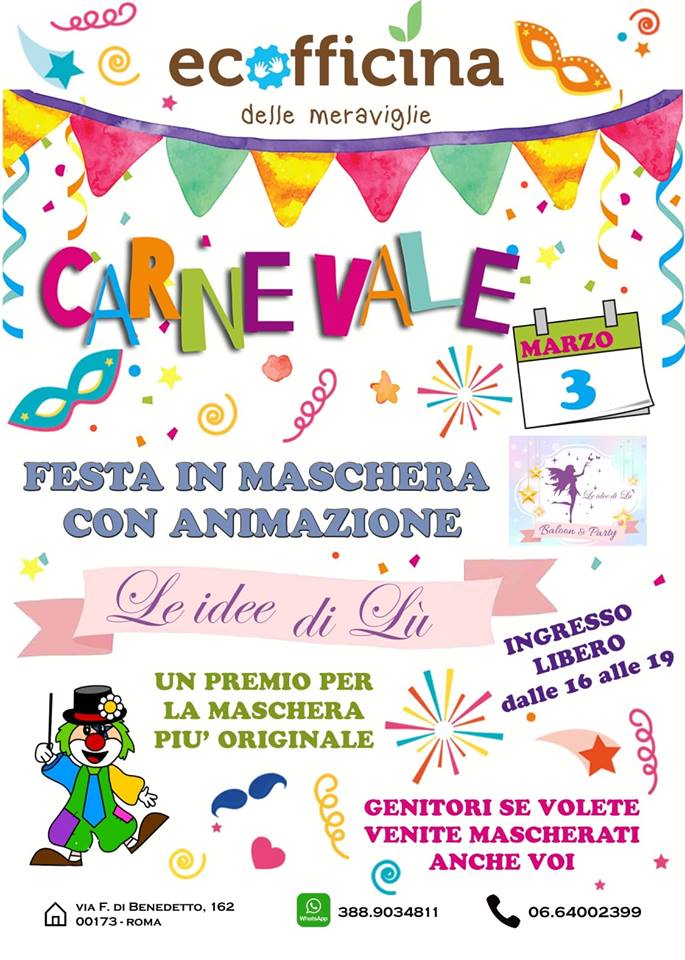 festa carnevale bambini ecofficina roma