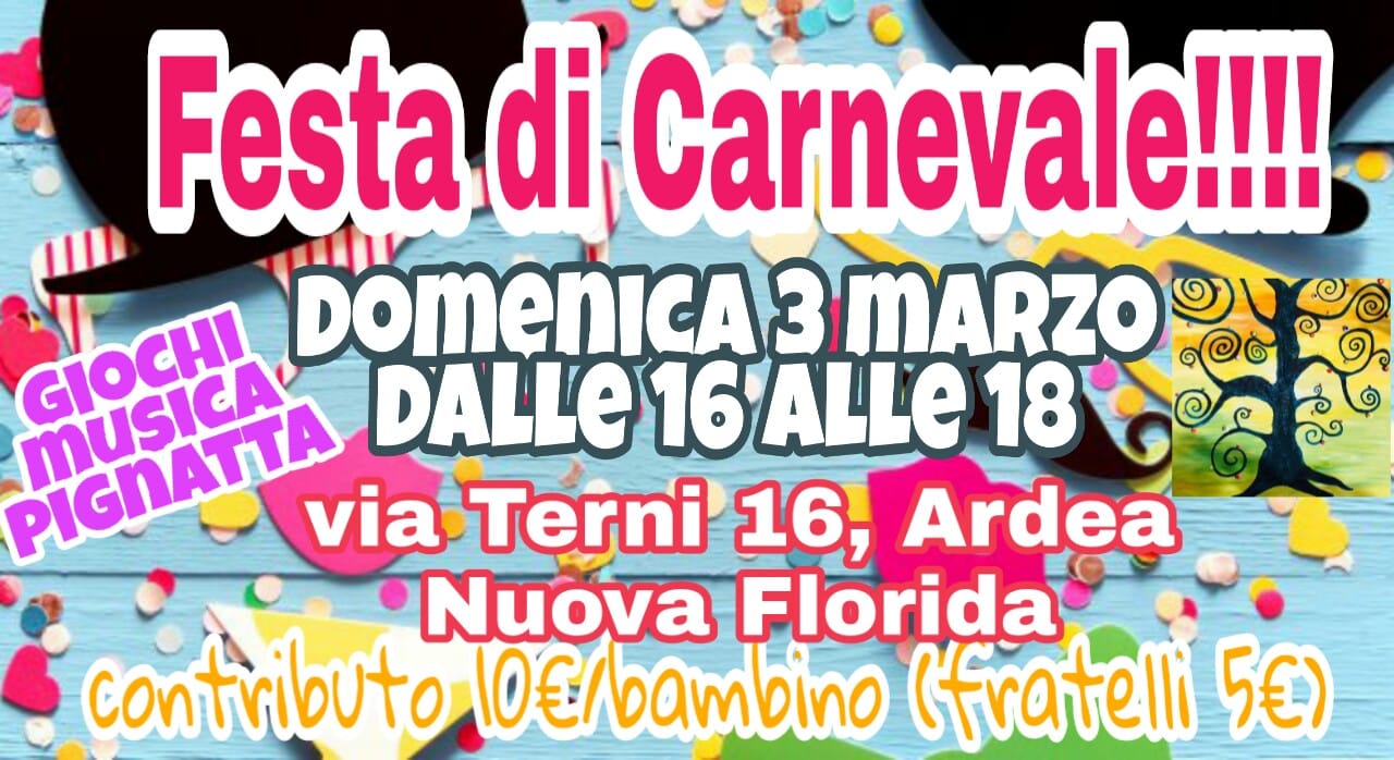 festa di carnevale bambini ardea