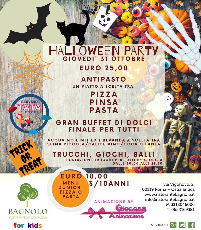 halloween bagnolo feste roma bambini 31 ottobre maschere