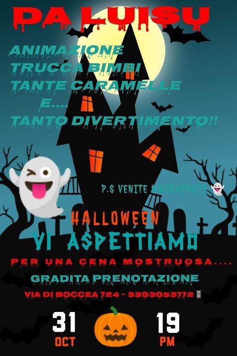 halloween per bambini roma ristorante da luisu