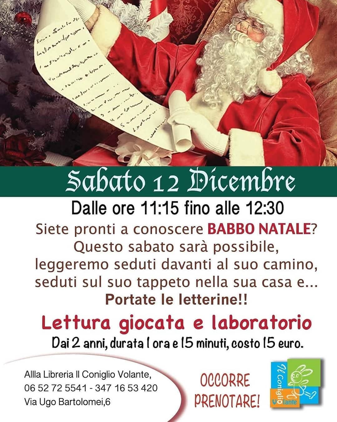 lettera babbo natale cosa fare con i bambini a roma sabato 13 dicembre 2