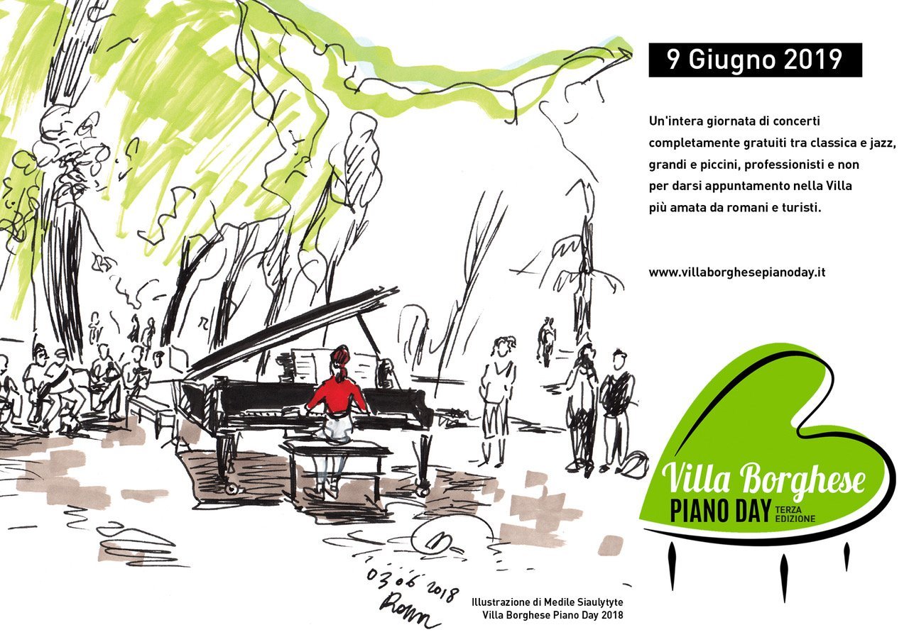 villa borghese piano day weekend eventi roma bambini domenicca 9 giugno musica