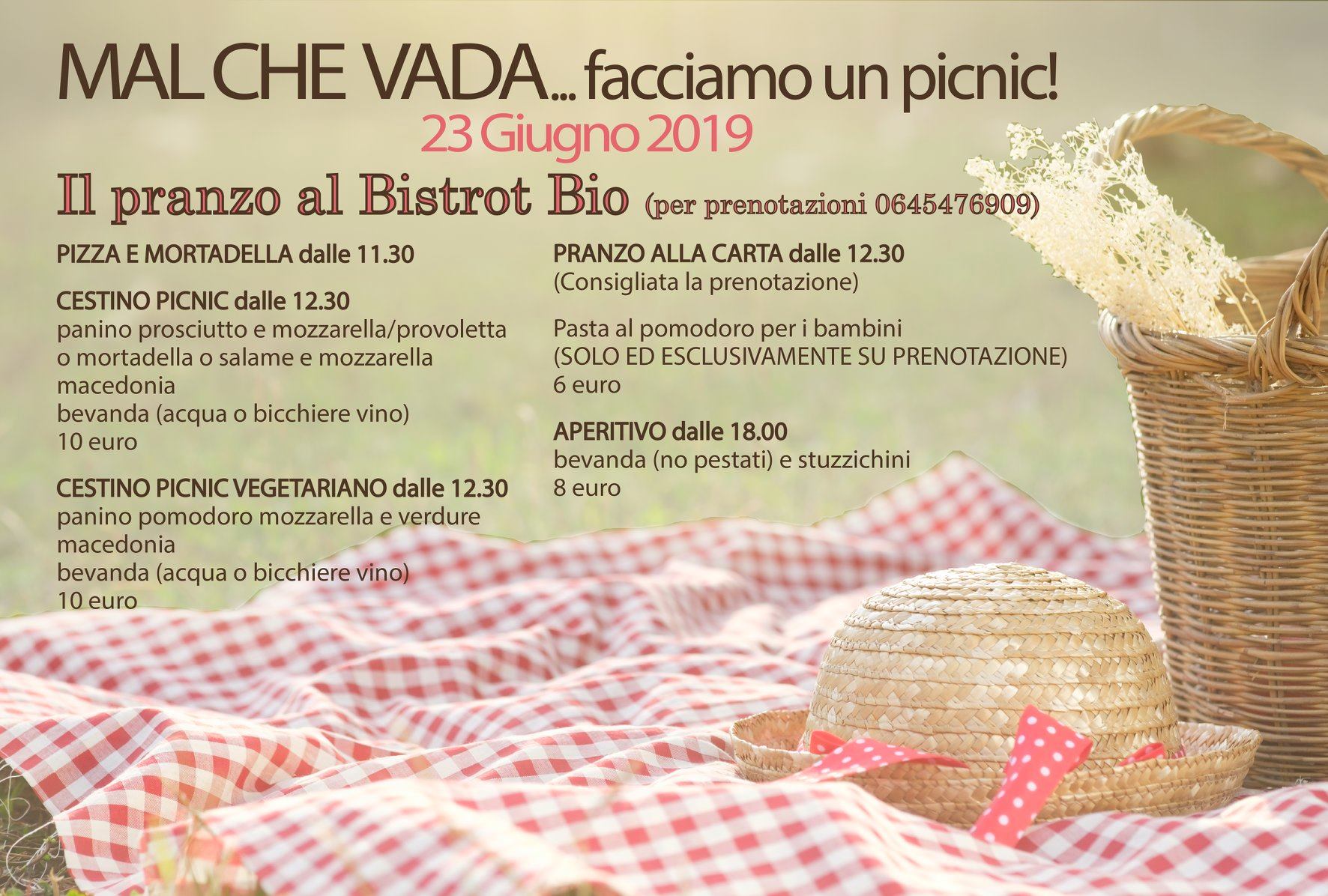 mal che vada pranzo picnic bio bistrot