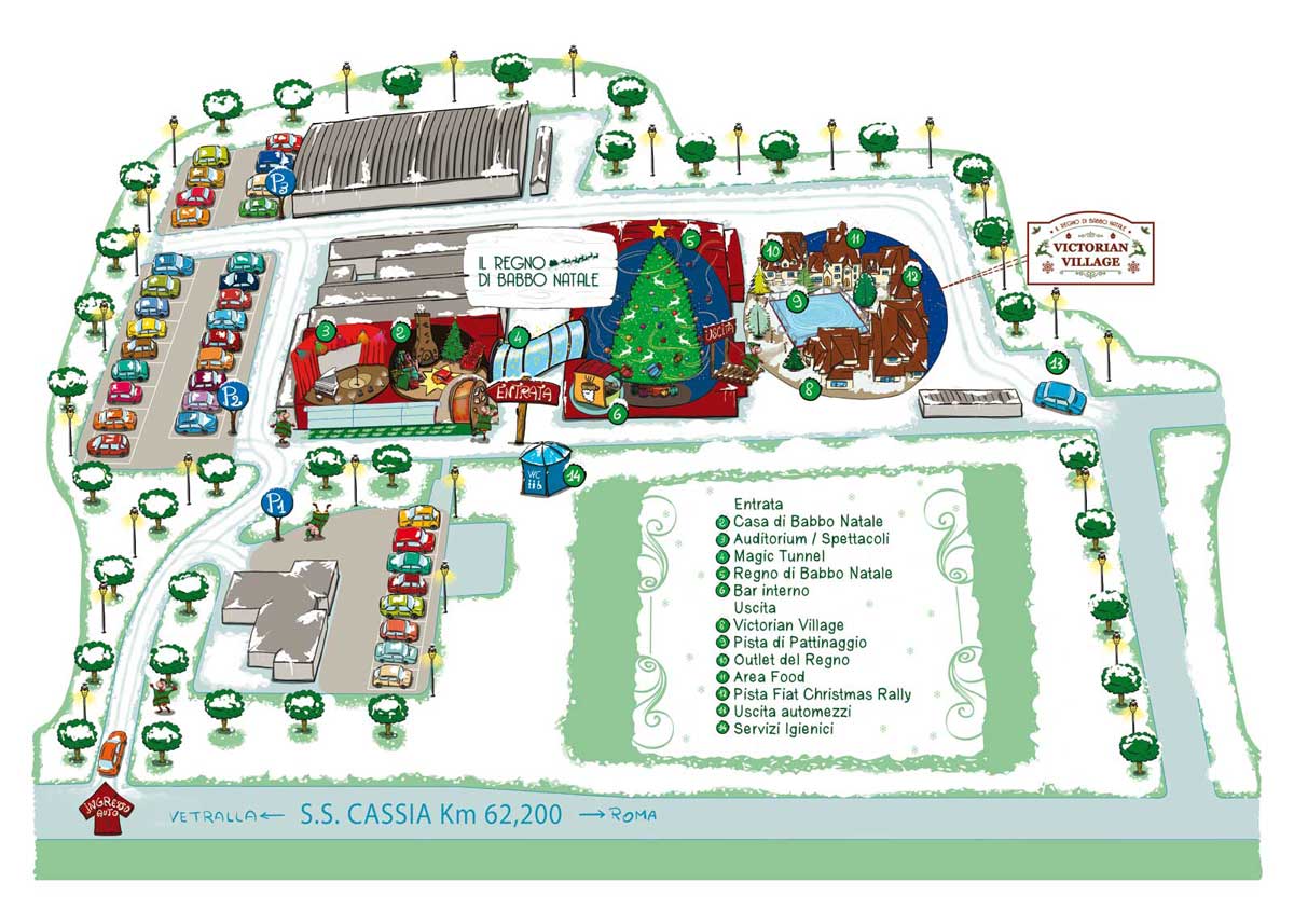 mappa villaggio di babbo natale vetralla