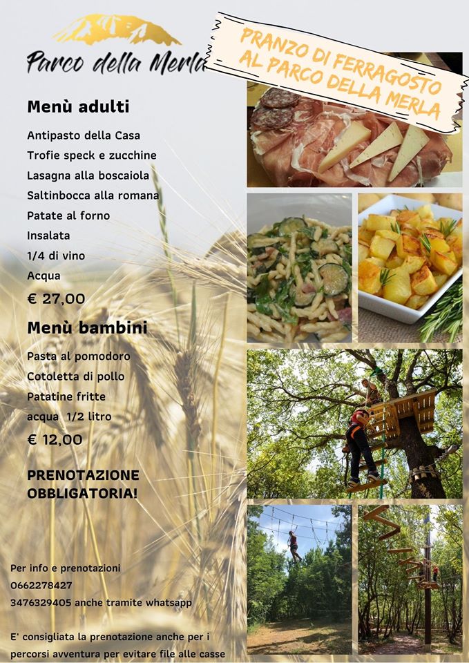 menu parco della merla