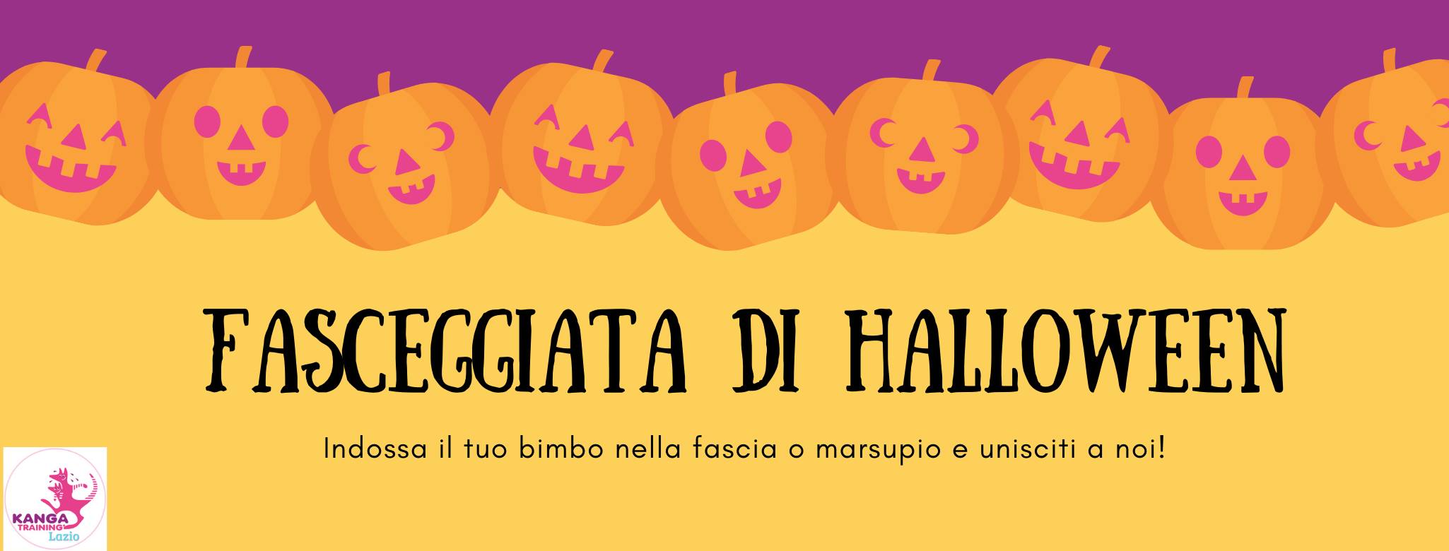 passeggiata di halloween con neonati marsupio fascia roma