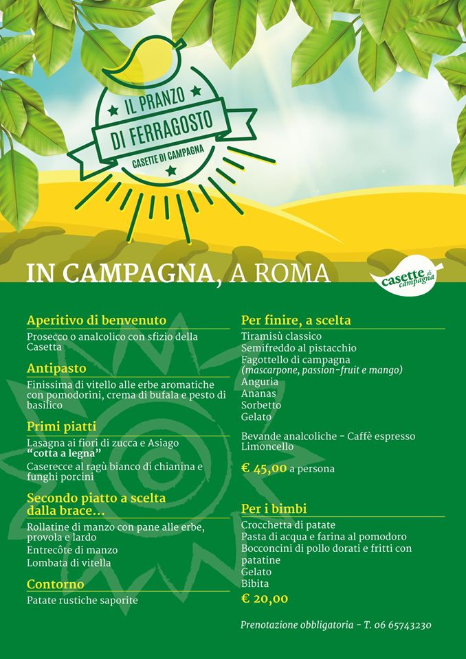 pranzo ferragosto bambini famiglie roma casette di campagna