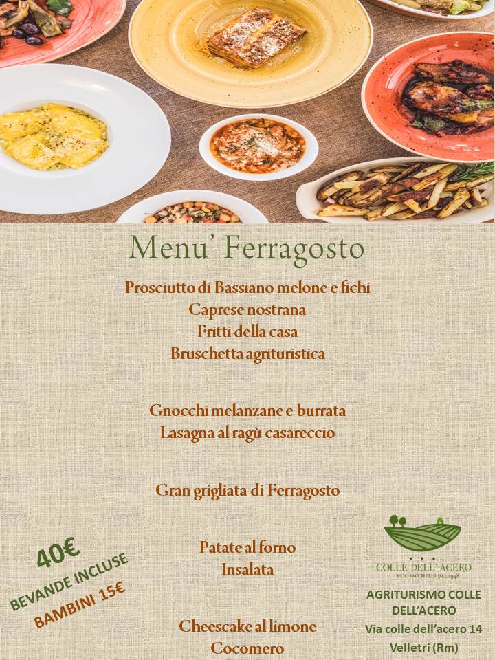 pranzo ferragosto bambini famiglie roma velletri agriturismo iacchelli