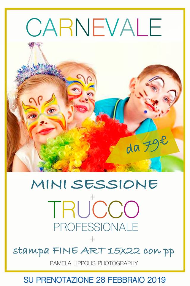 sessione fotografica foto trucco carnevale bambini