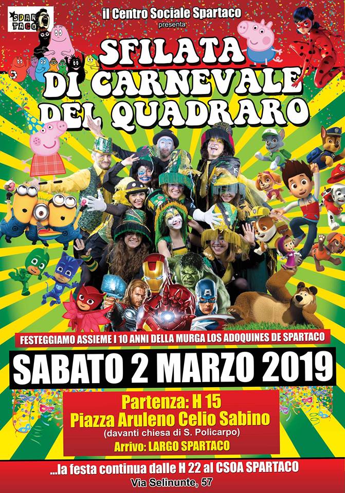 sfilata carnevale quadraro roma