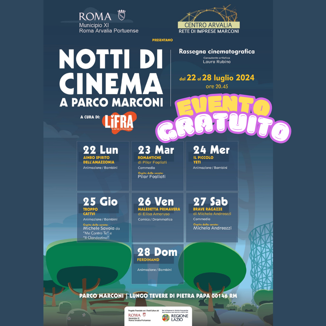 CINEMA ALL'APERTO A ROMA GRATUITO CON FILM PER BAMBINI